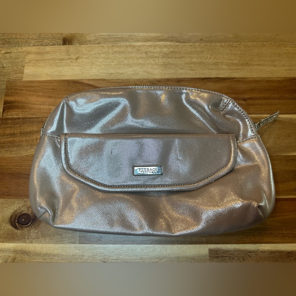 Versace Parfume Toiletry Bag| Cream- Gold Color